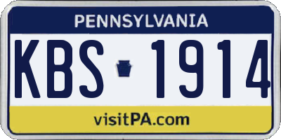 PA license plate KBS1914