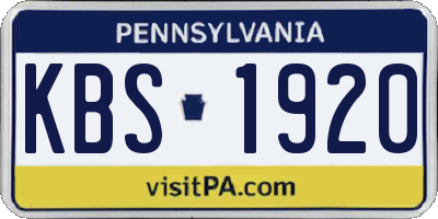PA license plate KBS1920