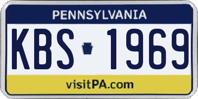 PA license plate KBS1969