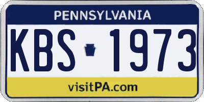 PA license plate KBS1973