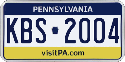 PA license plate KBS2004