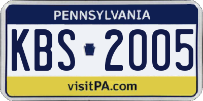 PA license plate KBS2005