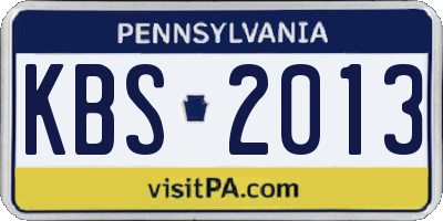 PA license plate KBS2013