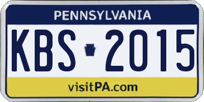 PA license plate KBS2015
