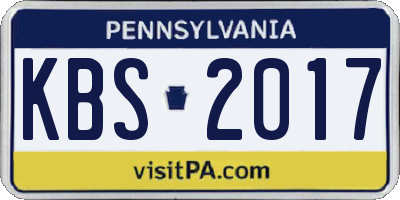PA license plate KBS2017