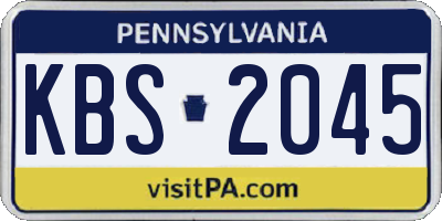 PA license plate KBS2045