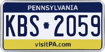 PA license plate KBS2059