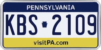 PA license plate KBS2109
