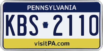 PA license plate KBS2110