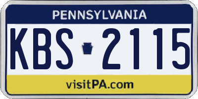 PA license plate KBS2115