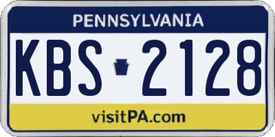 PA license plate KBS2128