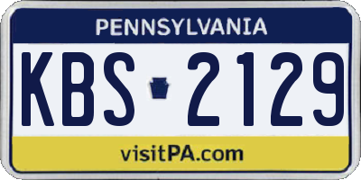 PA license plate KBS2129