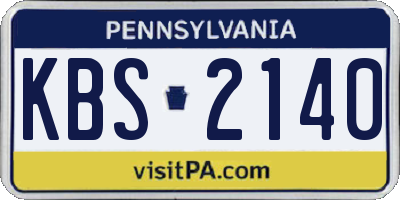PA license plate KBS2140