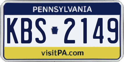 PA license plate KBS2149