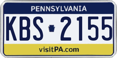 PA license plate KBS2155