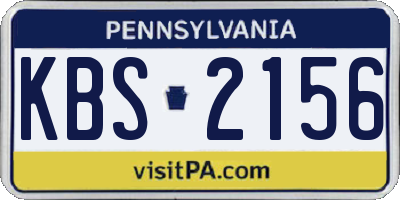 PA license plate KBS2156