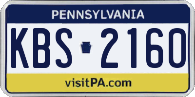 PA license plate KBS2160