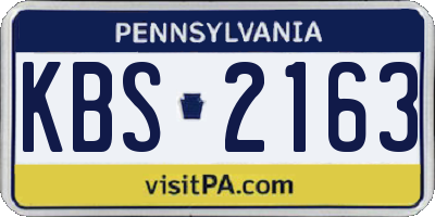 PA license plate KBS2163