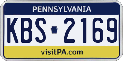 PA license plate KBS2169