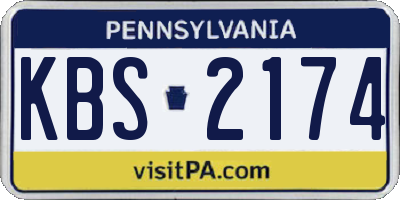 PA license plate KBS2174