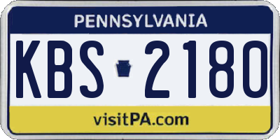 PA license plate KBS2180