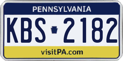 PA license plate KBS2182