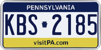 PA license plate KBS2185