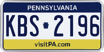 PA license plate KBS2196