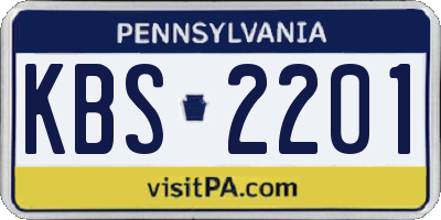 PA license plate KBS2201