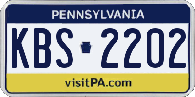 PA license plate KBS2202