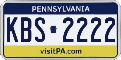 PA license plate KBS2222