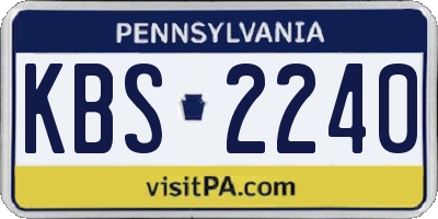 PA license plate KBS2240