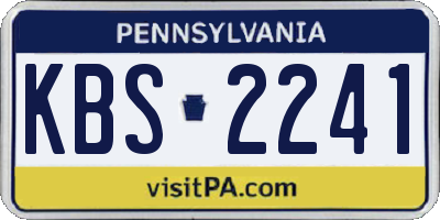 PA license plate KBS2241