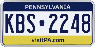 PA license plate KBS2248