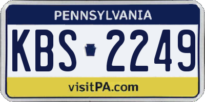 PA license plate KBS2249