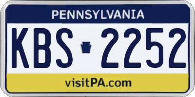 PA license plate KBS2252
