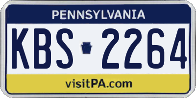 PA license plate KBS2264