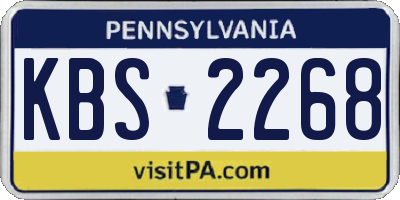 PA license plate KBS2268