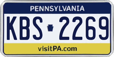 PA license plate KBS2269