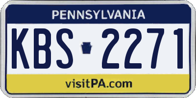 PA license plate KBS2271