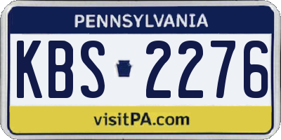 PA license plate KBS2276