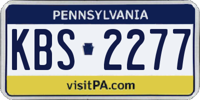 PA license plate KBS2277