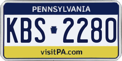 PA license plate KBS2280