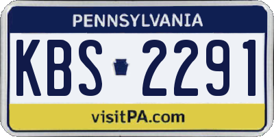 PA license plate KBS2291