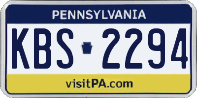 PA license plate KBS2294