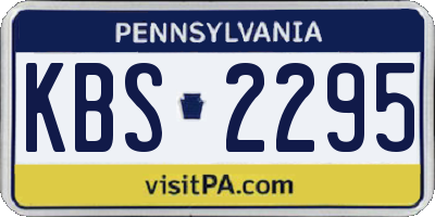PA license plate KBS2295