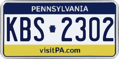 PA license plate KBS2302