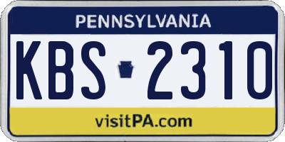 PA license plate KBS2310