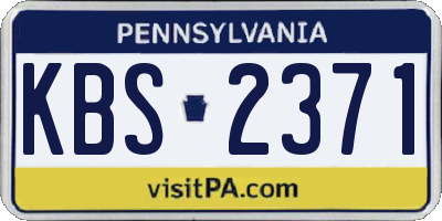 PA license plate KBS2371