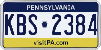 PA license plate KBS2384